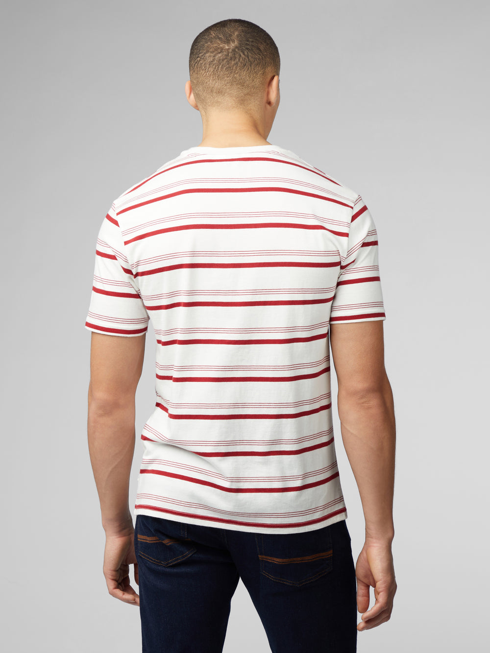 T-Shirt Ben Sherman Signature Fine Stripe Blanche | JBJ-49290416